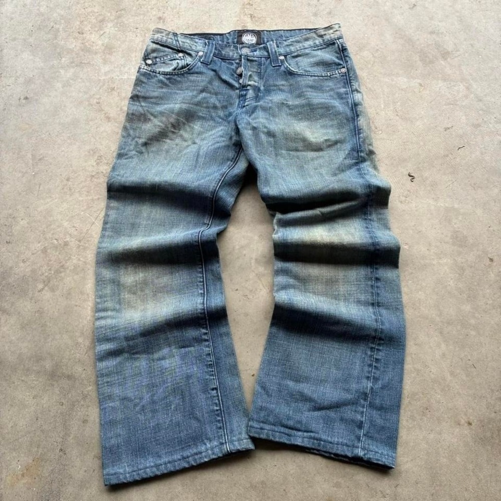 Vintage rock and revival‎ bootcut chrome style button faded